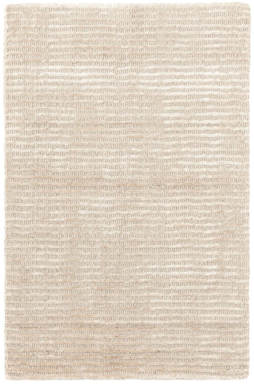 Cut Stripe Hand Knotted Viscose/Wool Rug
