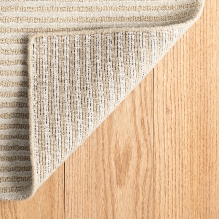 Cut Stripe Hand Knotted Viscose/Wool Rug