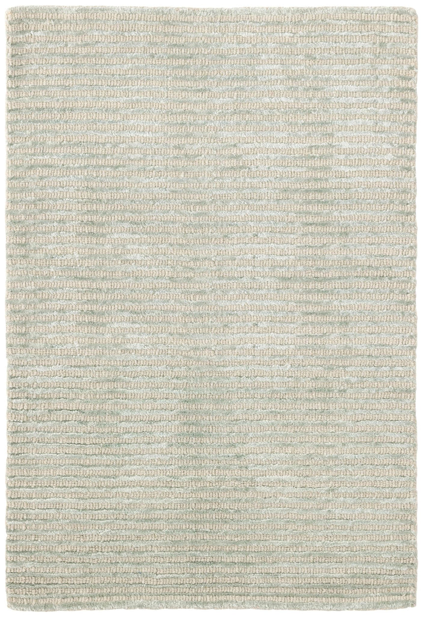 Cut Stripe Hand Knotted Viscose/Wool Rug