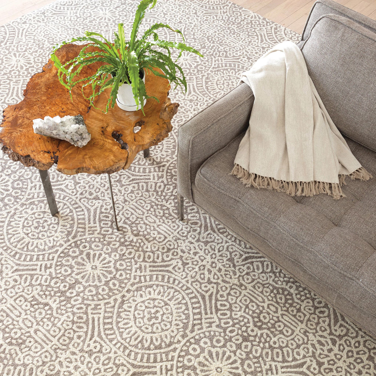 Temple Hand Micro Hooked Wool Rug