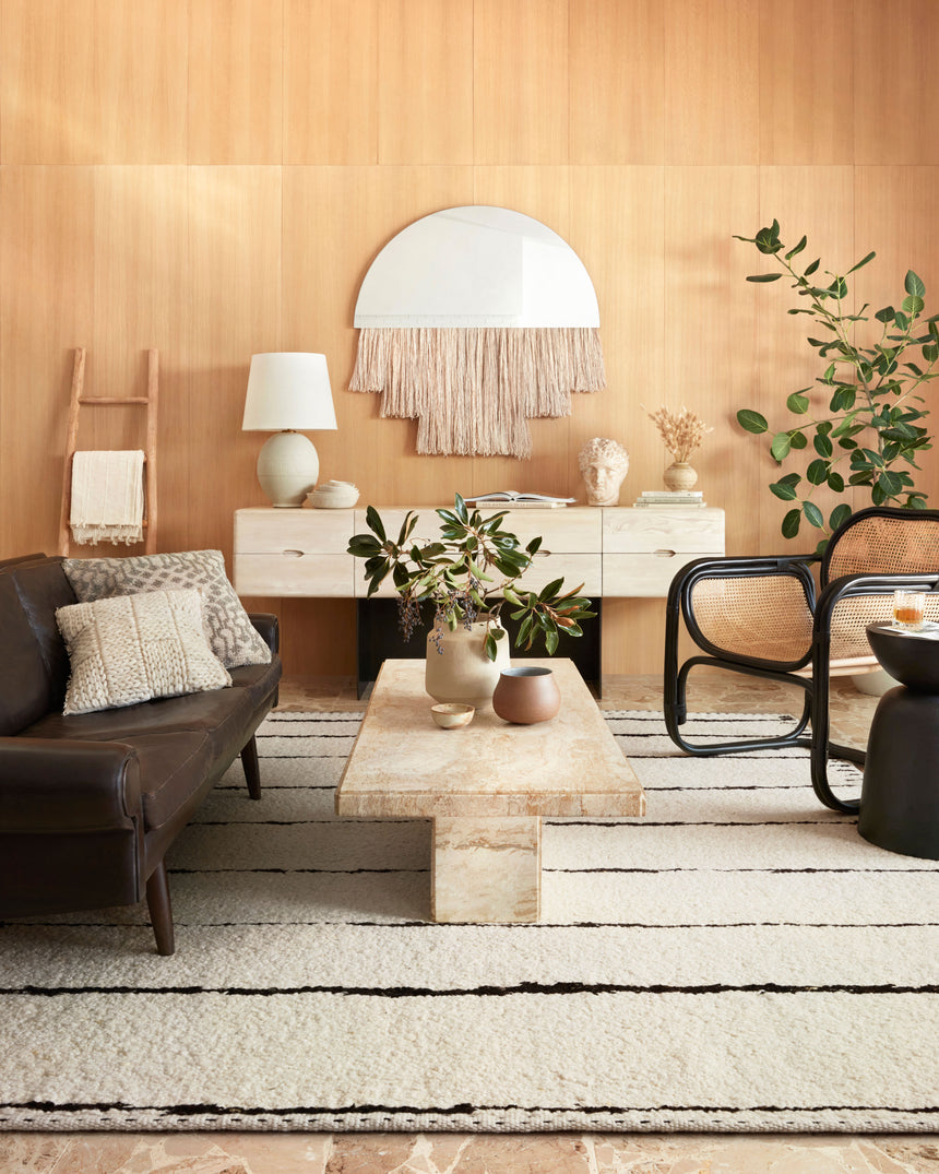 Roman Rug 05 | Ivory / Black