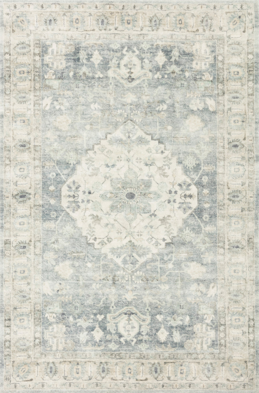 Rosette Rug 07 | Denim / Fog