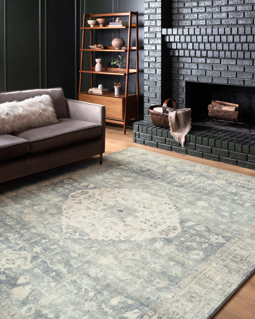 Rosette Rug 07 | Denim / Fog