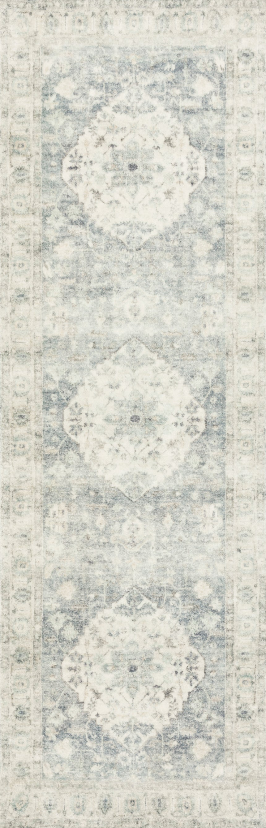 Rosette Rug 07 | Denim / Fog
