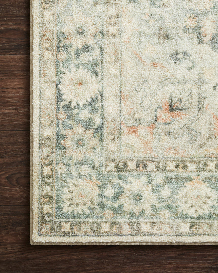 Rosette Rug 08 | Teal / Ivory