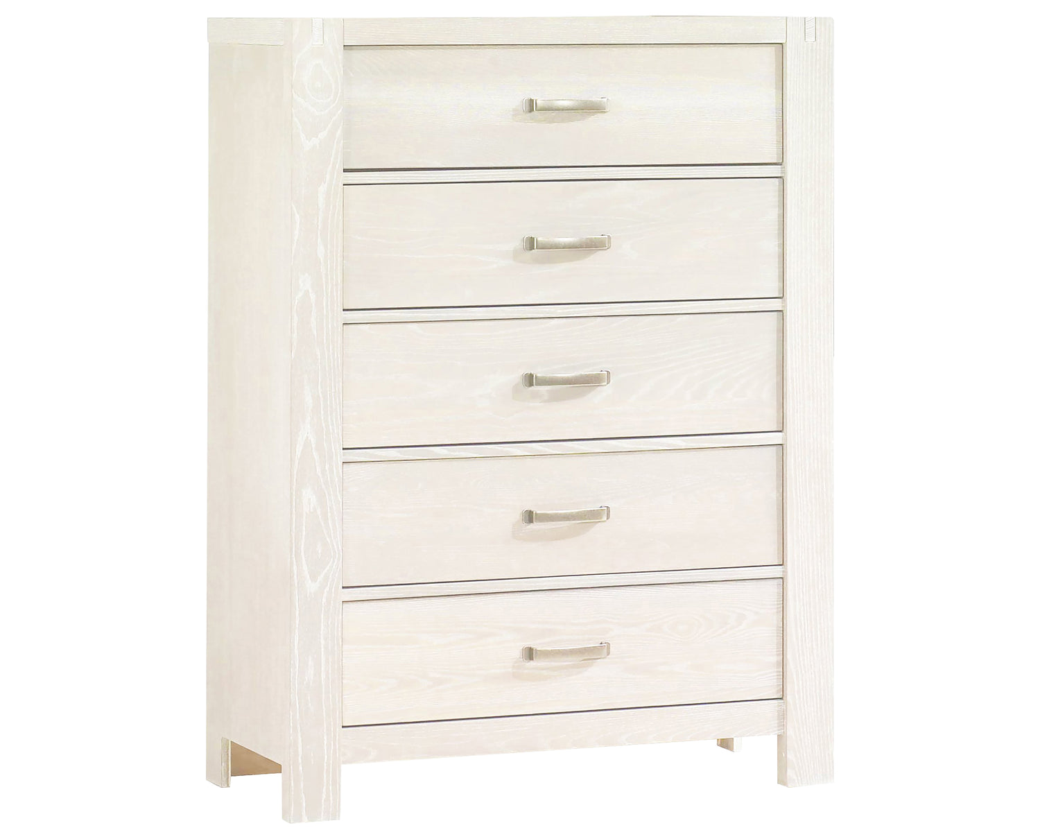 White Brushed Oak | Rustico 5 Drawer Dresser | Valley Ridge Furniture