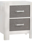 White Brushed Oak with Owl Brushed Oak | Rustico Moderno Nightstand | Valley Ridge Furniture