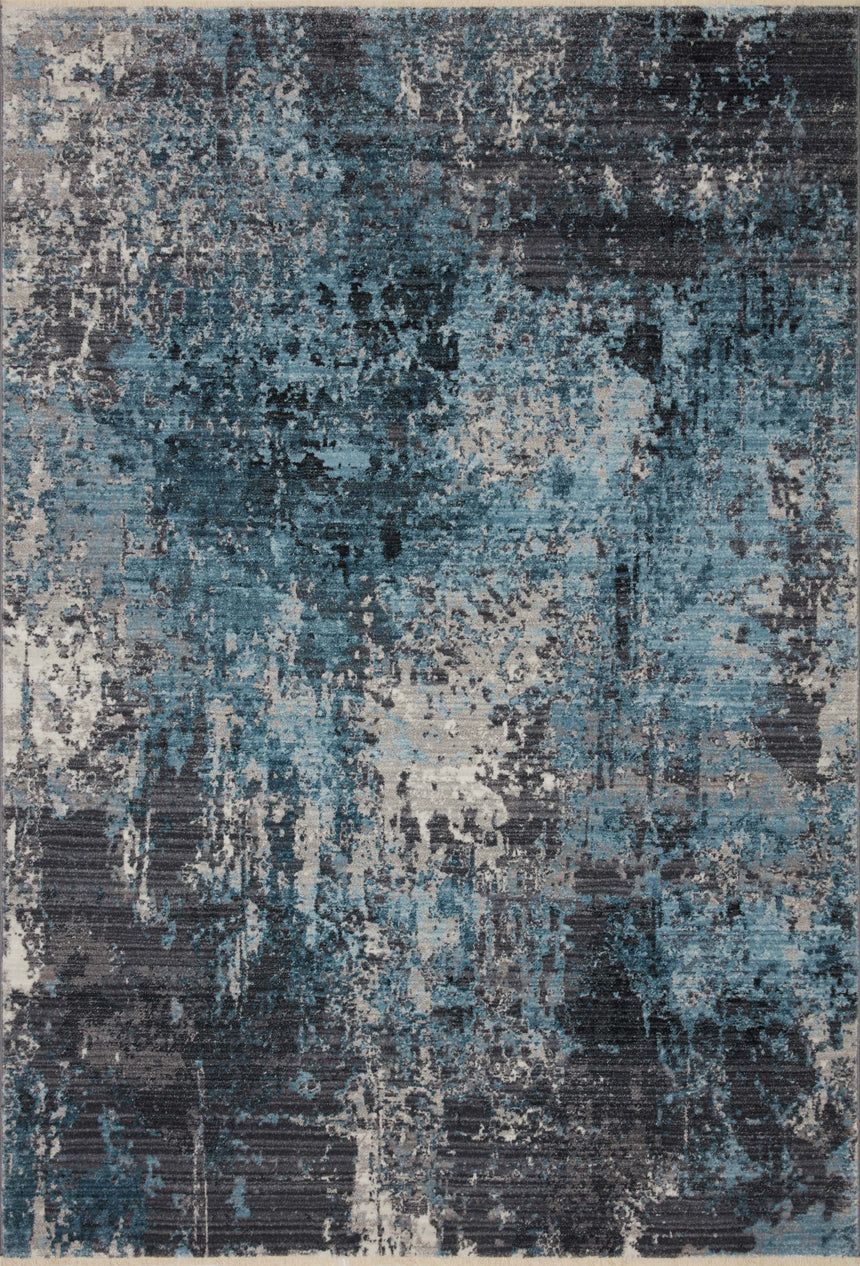 Samra Rug 06 | Charcoal / Sky