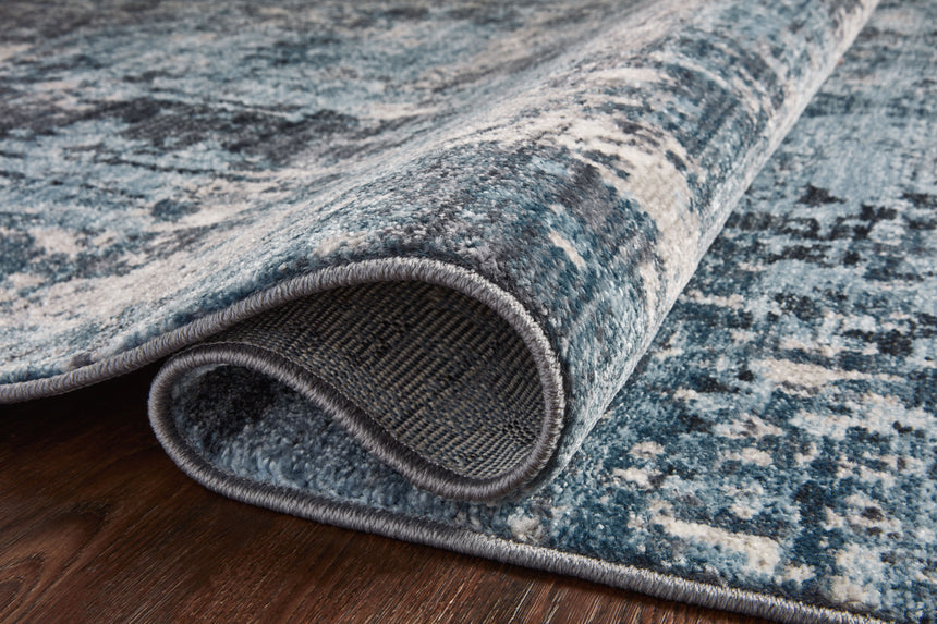 Samra Rug 06 | Charcoal / Sky