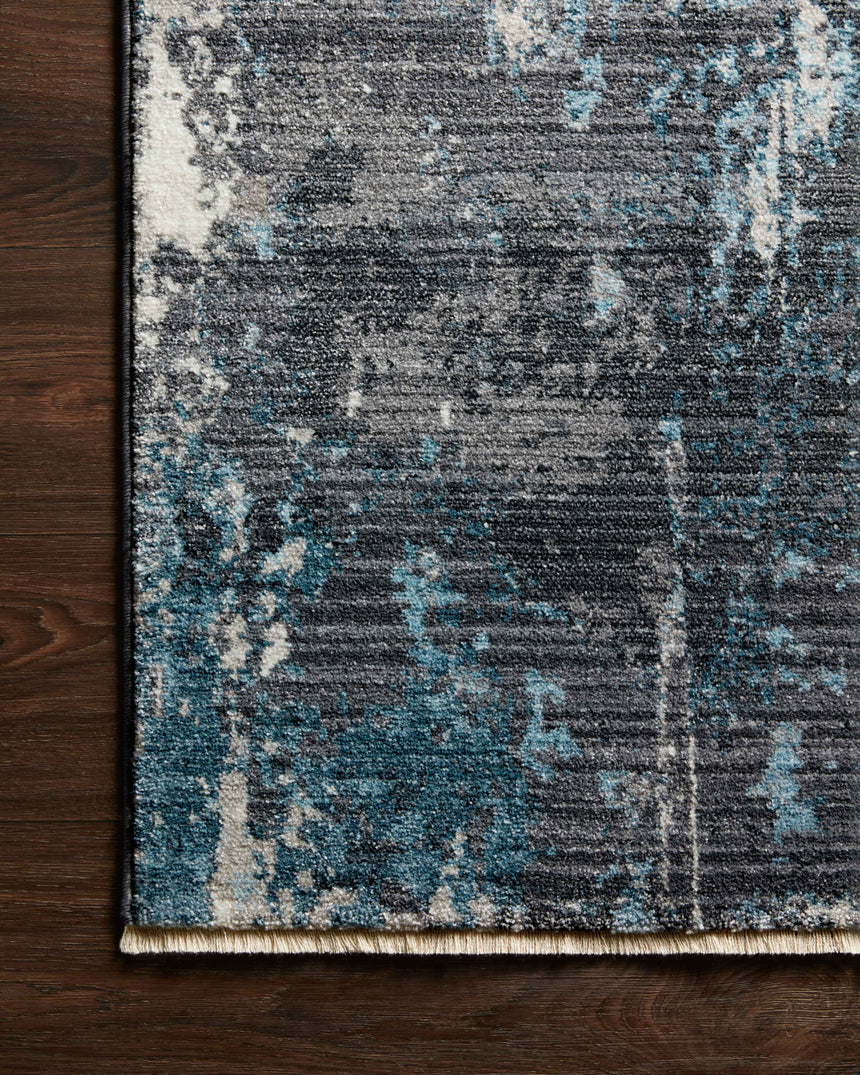 Samra Rug 06 | Charcoal / Sky