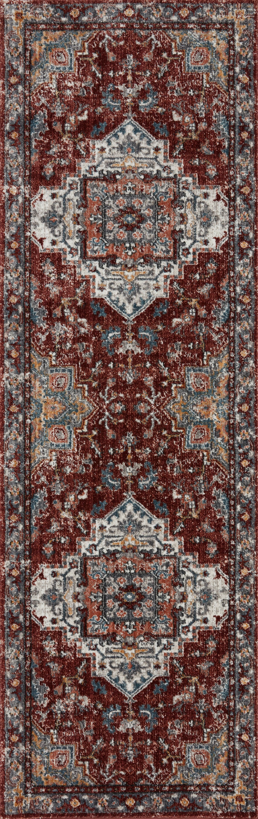 Samra Rug 10 | Brick / Grey