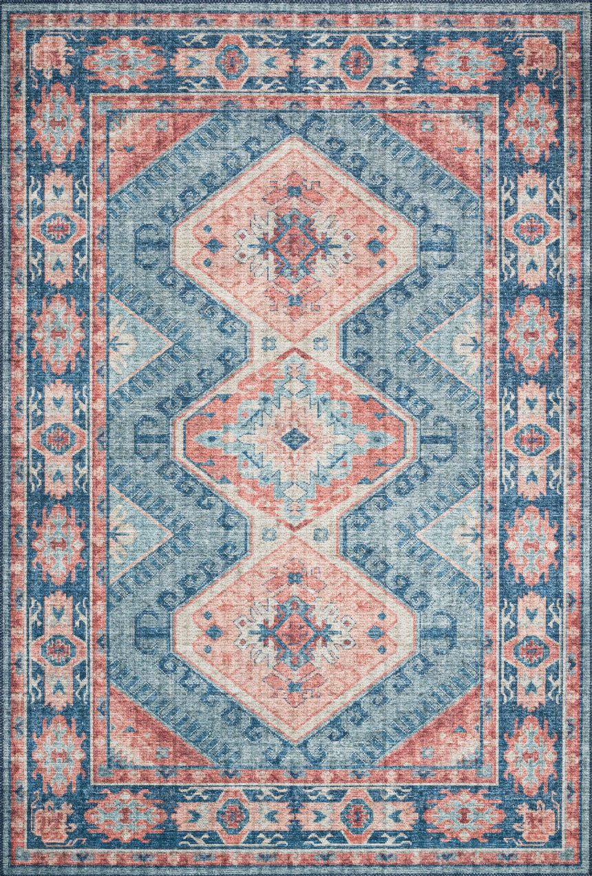 Skye Rug 03 | Turquoise / Terracotta