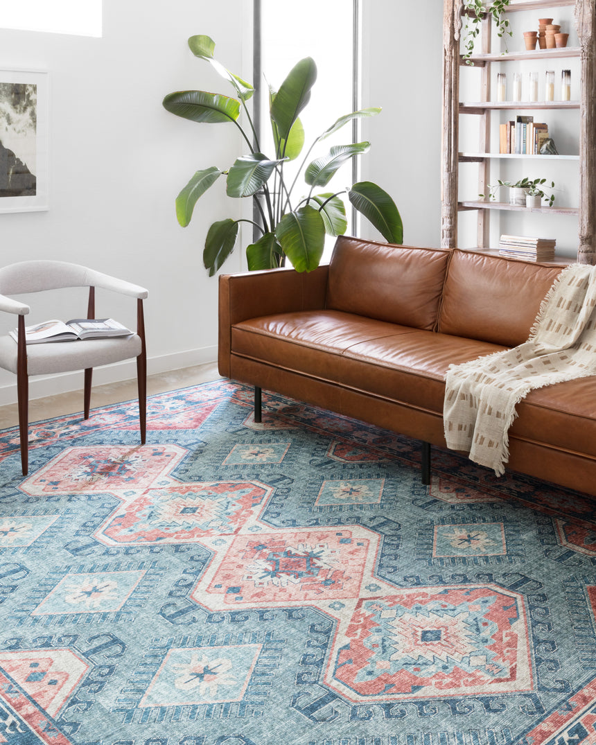 Skye Rug 03 | Turquoise / Terracotta