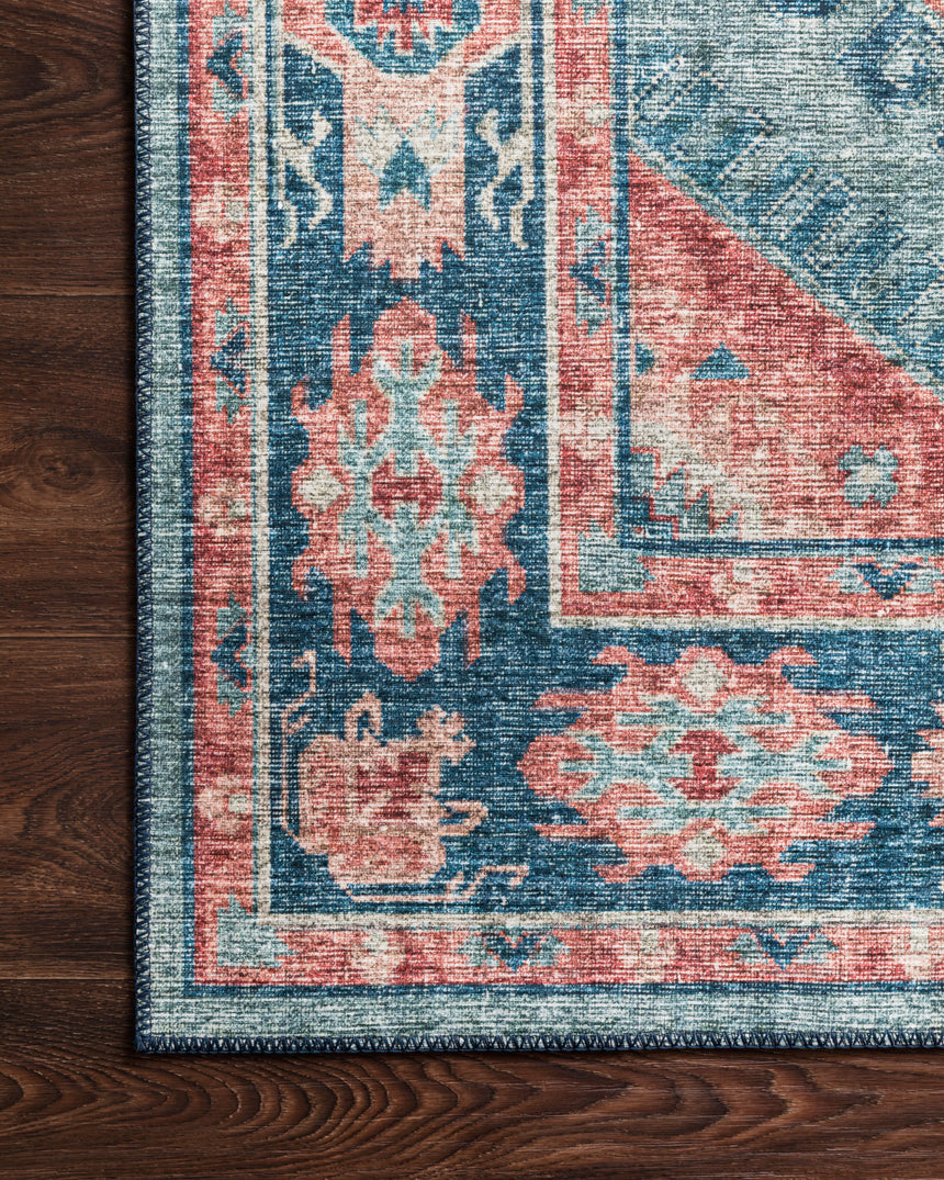 Skye Rug 03 | Turquoise / Terracotta