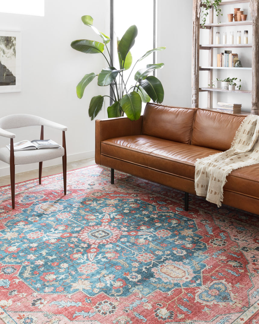 Skye Rug 05 | Brick / Ocean