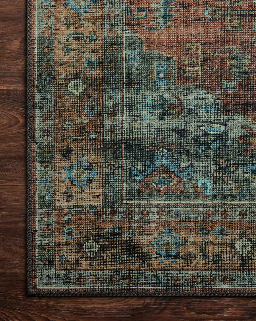 Skye Rug 07 | Terracotta / Sky