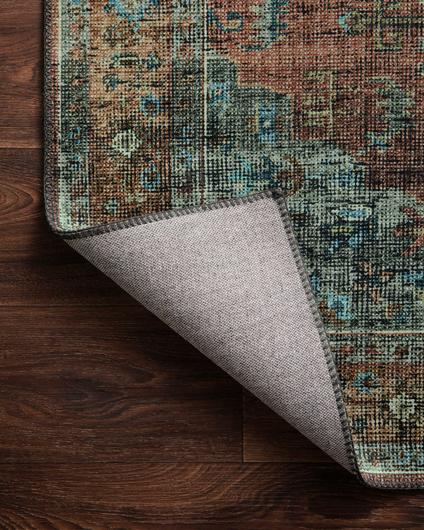 Skye Rug 07 | Terracotta / Sky