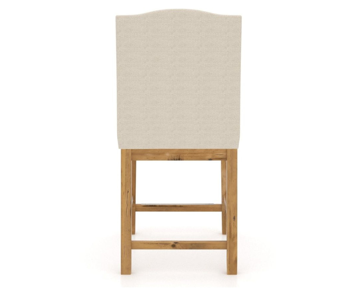 Canadel Champlain Upholstered Counter Stool 310A in 6K Sunbrella® and 01 Honey Washed, back view