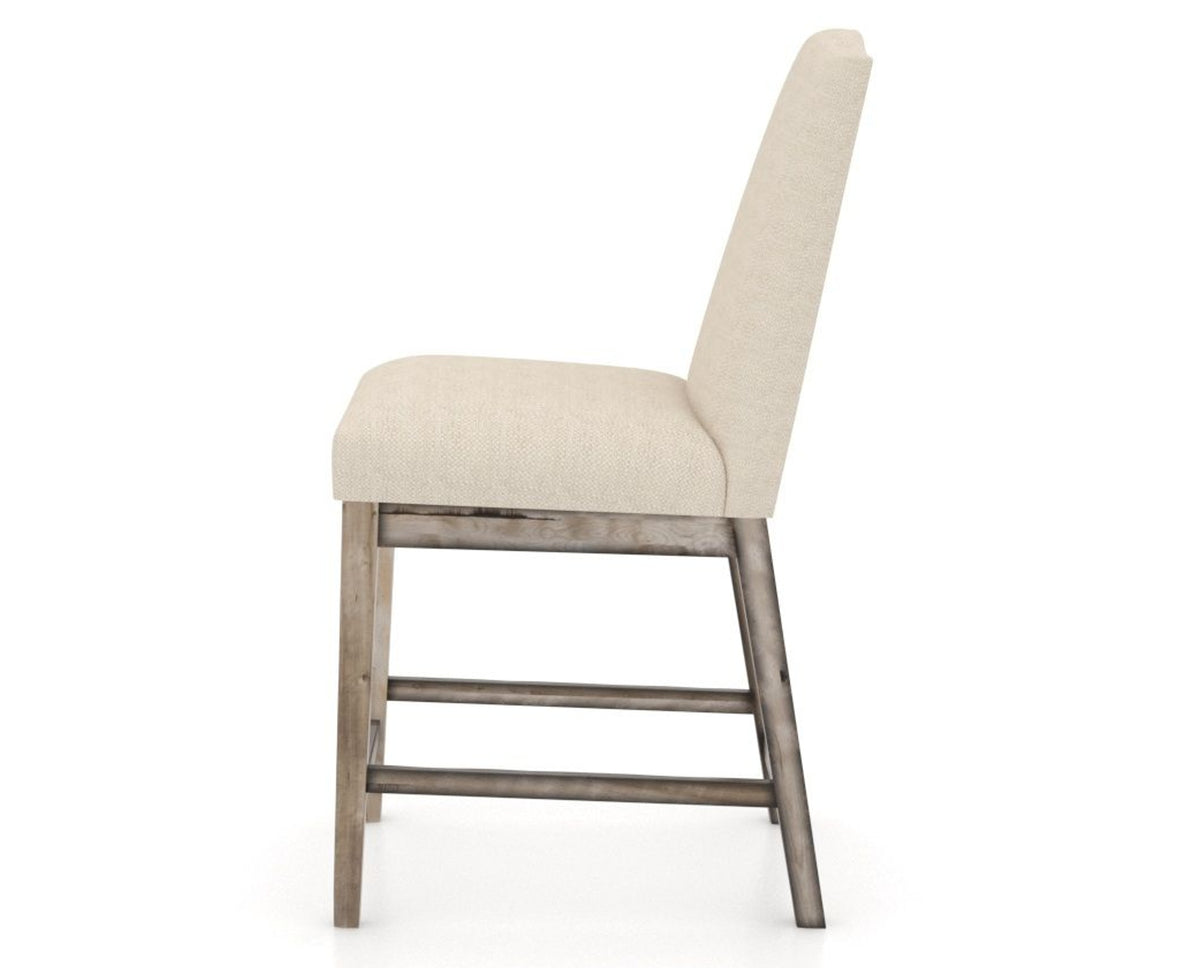 Canadel Champlain Upholstered Counter Stool 310A in 6K Sunbrella® and 72 Heritage Nature, side view