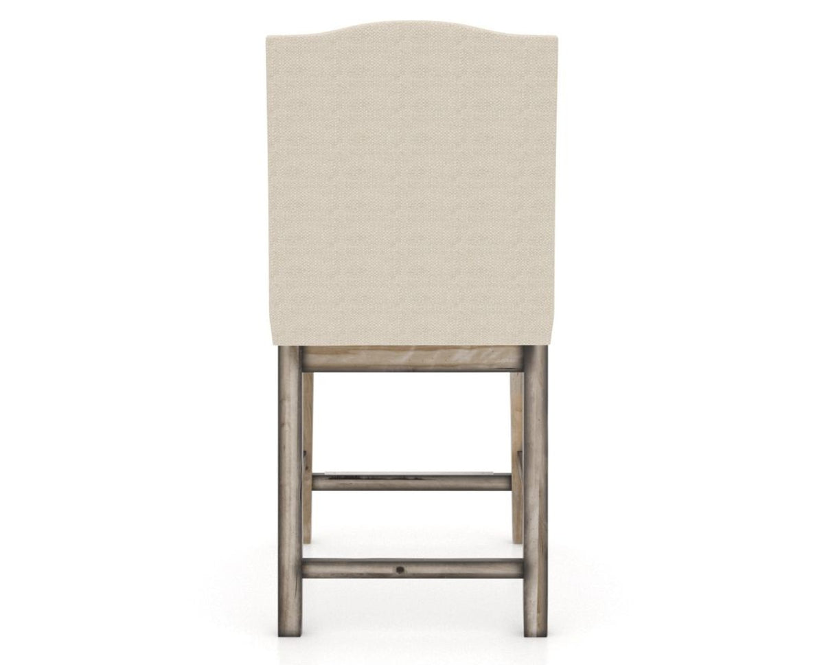 Canadel Champlain Upholstered Counter Stool 310A in 6K Sunbrella® and 72 Heritage Nature, back view