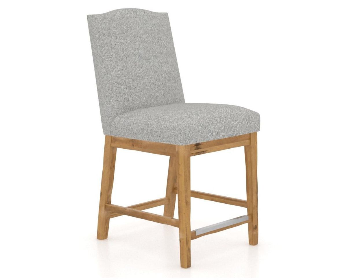 Canadel Champlain Upholstered Counter Stool 310A in 7C Fabric and 01 Honey Washed, three-quarter view