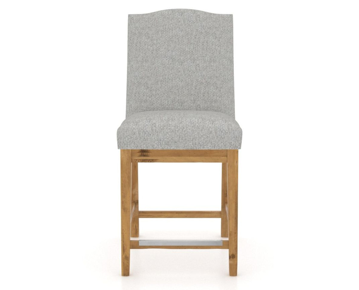 Canadel Champlain Upholstered Counter Stool 310A in 7C Fabric and 01 Honey Washed, front view