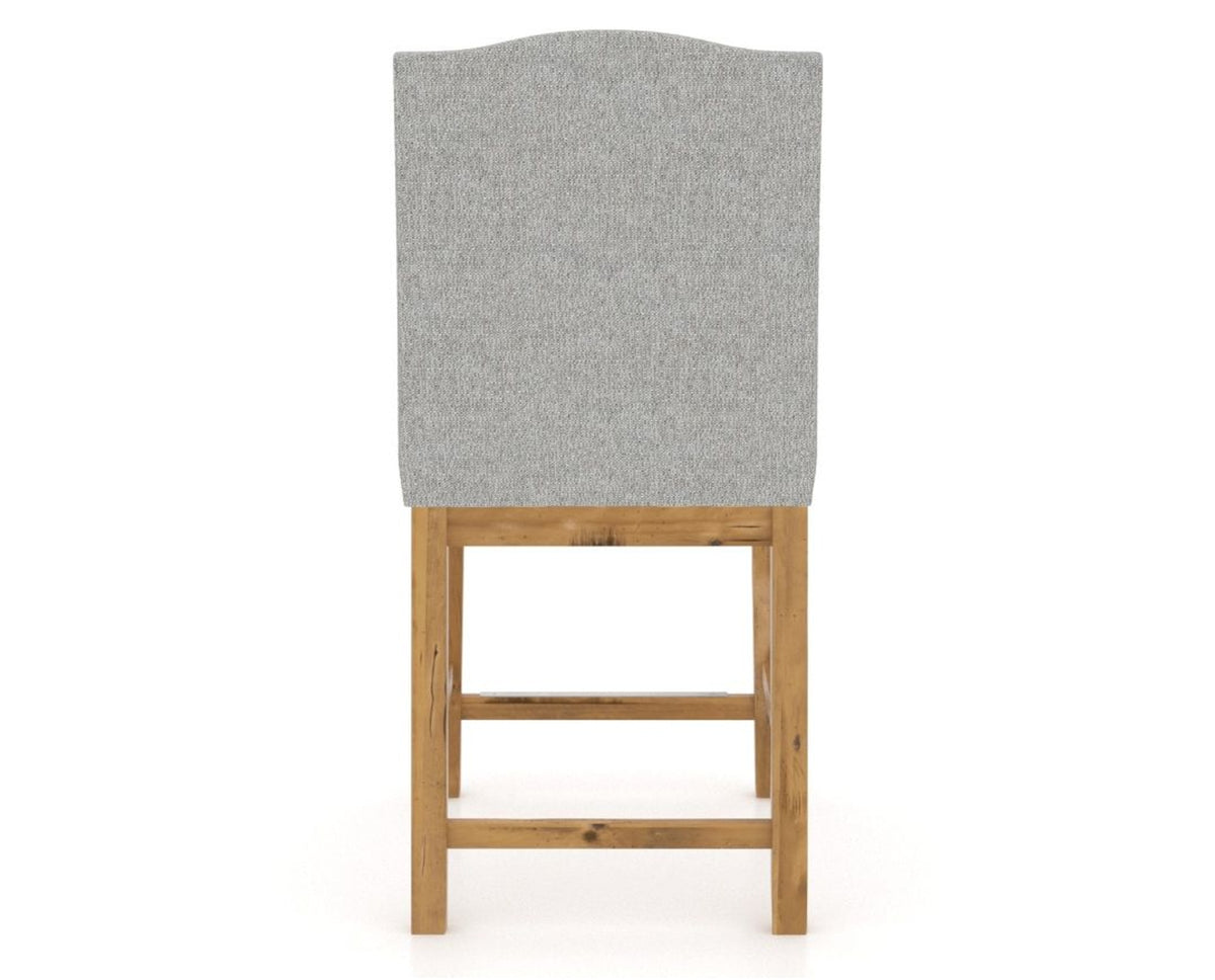 Canadel Champlain Upholstered Counter Stool 310A in 7C Fabric and 01 Honey Washed, back view