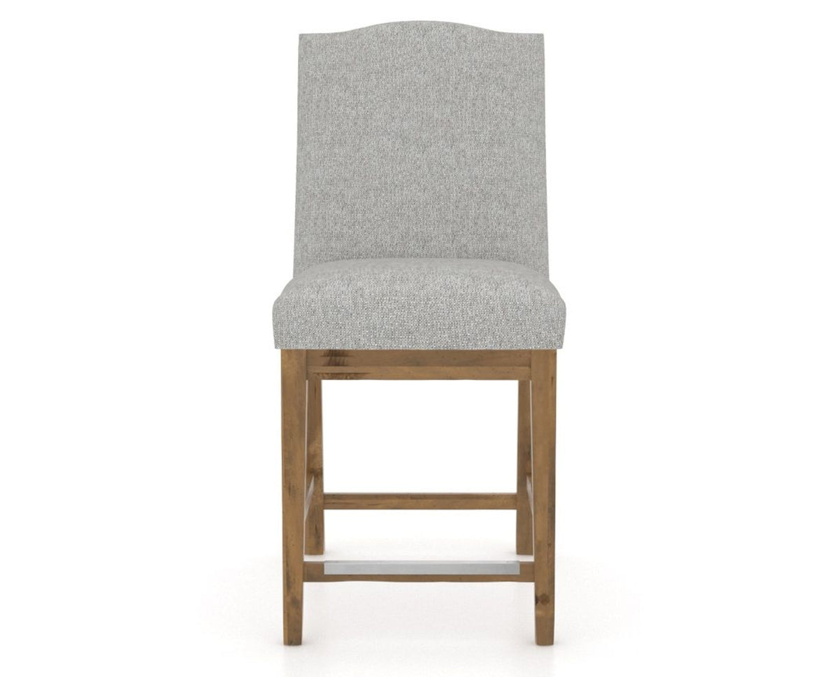 Canadel Champlain Upholstered Counter Stool 310A in 7C Fabric and 03 Oak Washed, front view