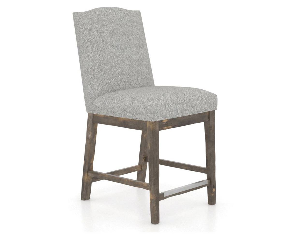 Canadel Champlain Upholstered Counter Stool 310A in 7C Fabric and 08 Shadow, three-quarter view