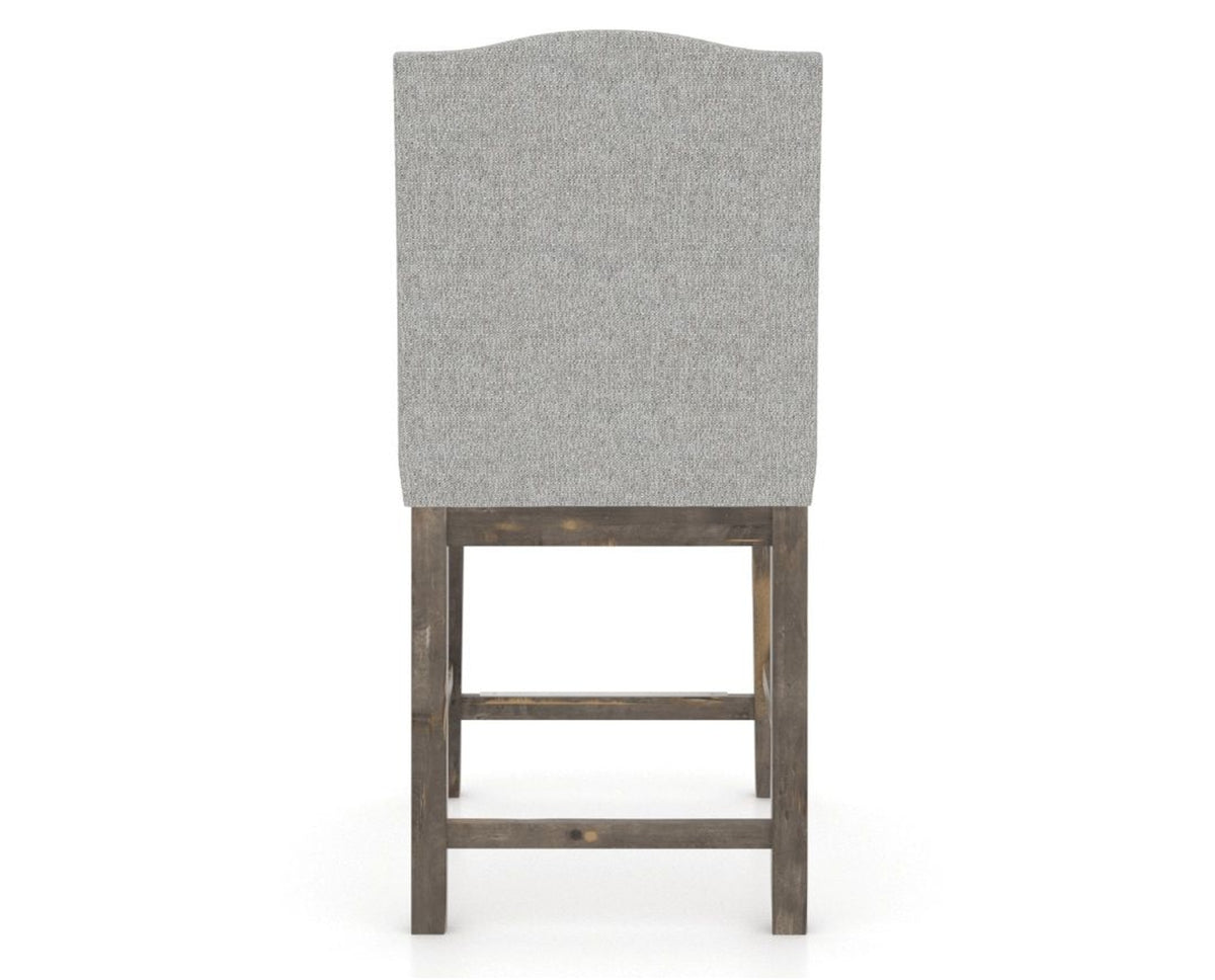 Canadel Champlain Upholstered Counter Stool 310A in 7C Fabric and 08 Shadow, back view
