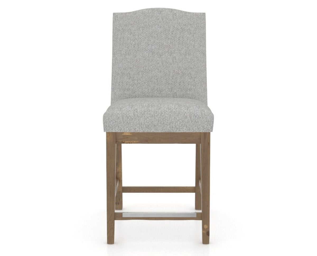 Canadel Champlain Upholstered Counter Stool 310A in 7C Fabric and 25 Pecan Washed, front view