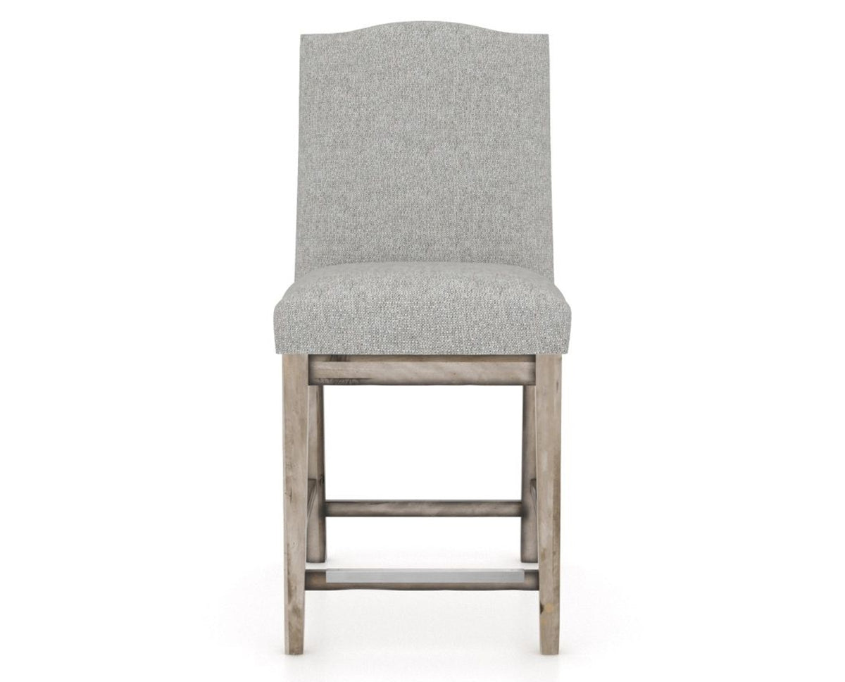 Canadel Champlain Upholstered Counter Stool 310A in 7C Fabric and 72 Heritage Nature, front view