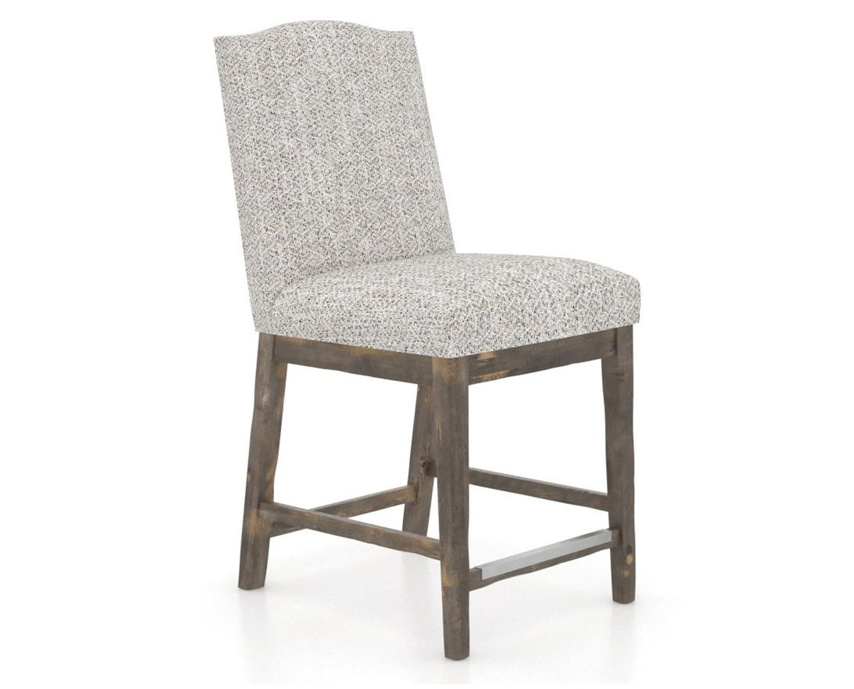 Canadel Champlain Upholstered Counter Stool 310A in FP Crypton® and 08 Shadow, three-quarter view
