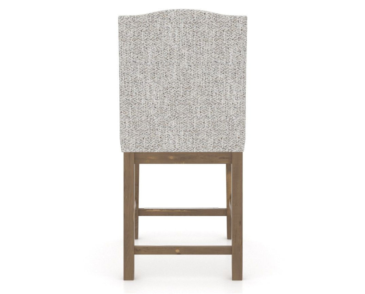 Canadel Champlain Upholstered Counter Stool 310A in FP Crypton® and 25 Pecan Washed, back view