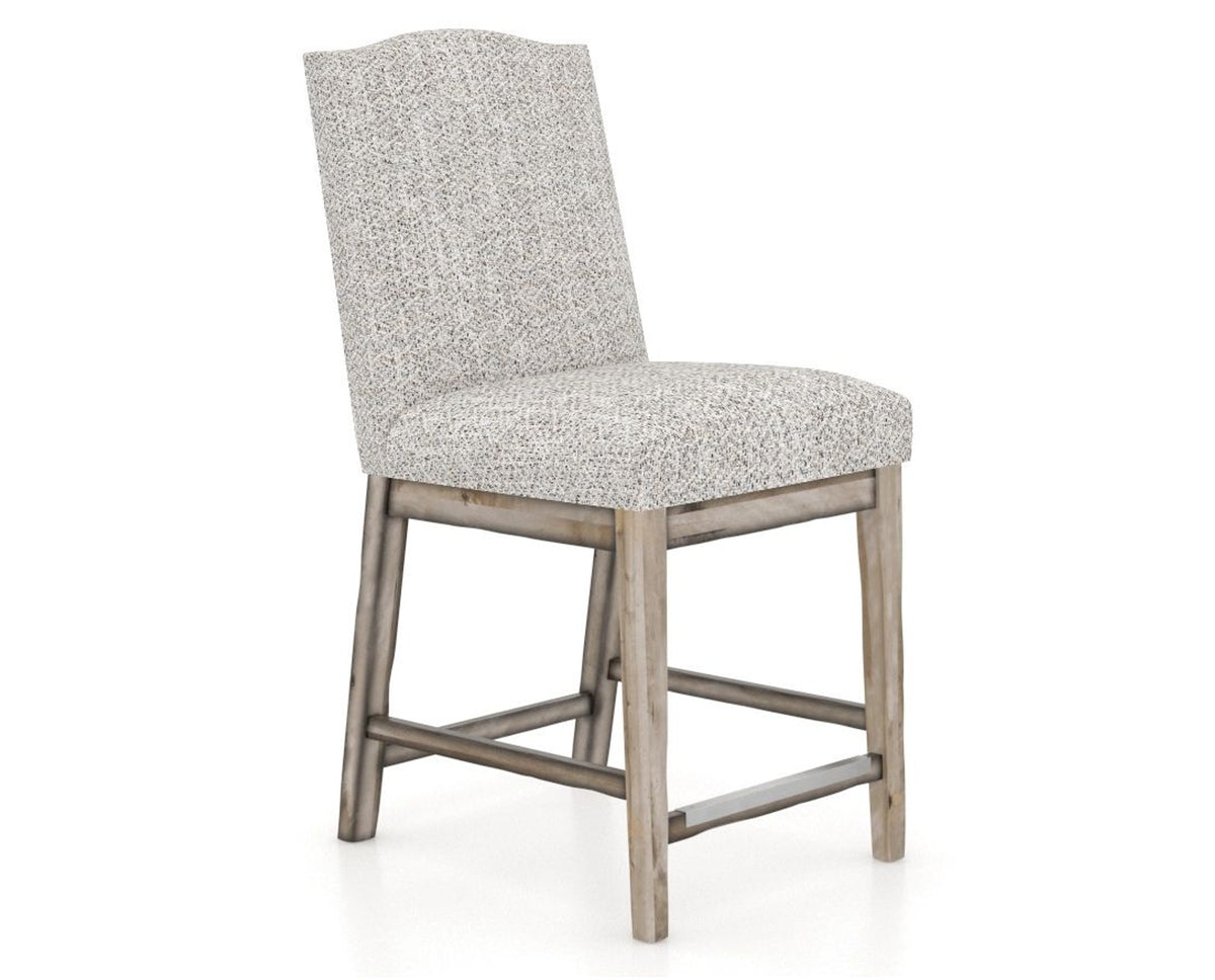 Canadel Champlain Upholstered Counter Stool 310A in FP Crypton® and 72 Heritage Nature, three-quarter view