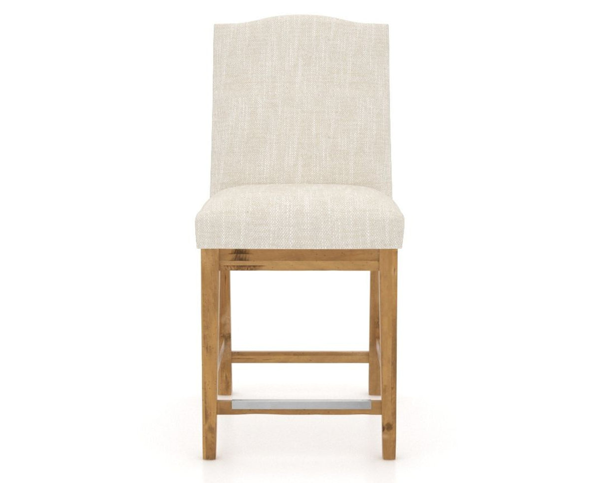 Canadel Champlain Upholstered Counter Stool 310A in FT InsideOut® and 01 Honey Washed, front view