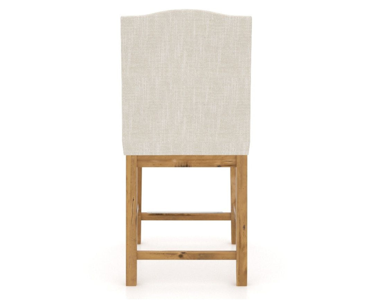 Canadel Champlain Upholstered Counter Stool 310A in FT InsideOut® and 01 Honey Washed, back view