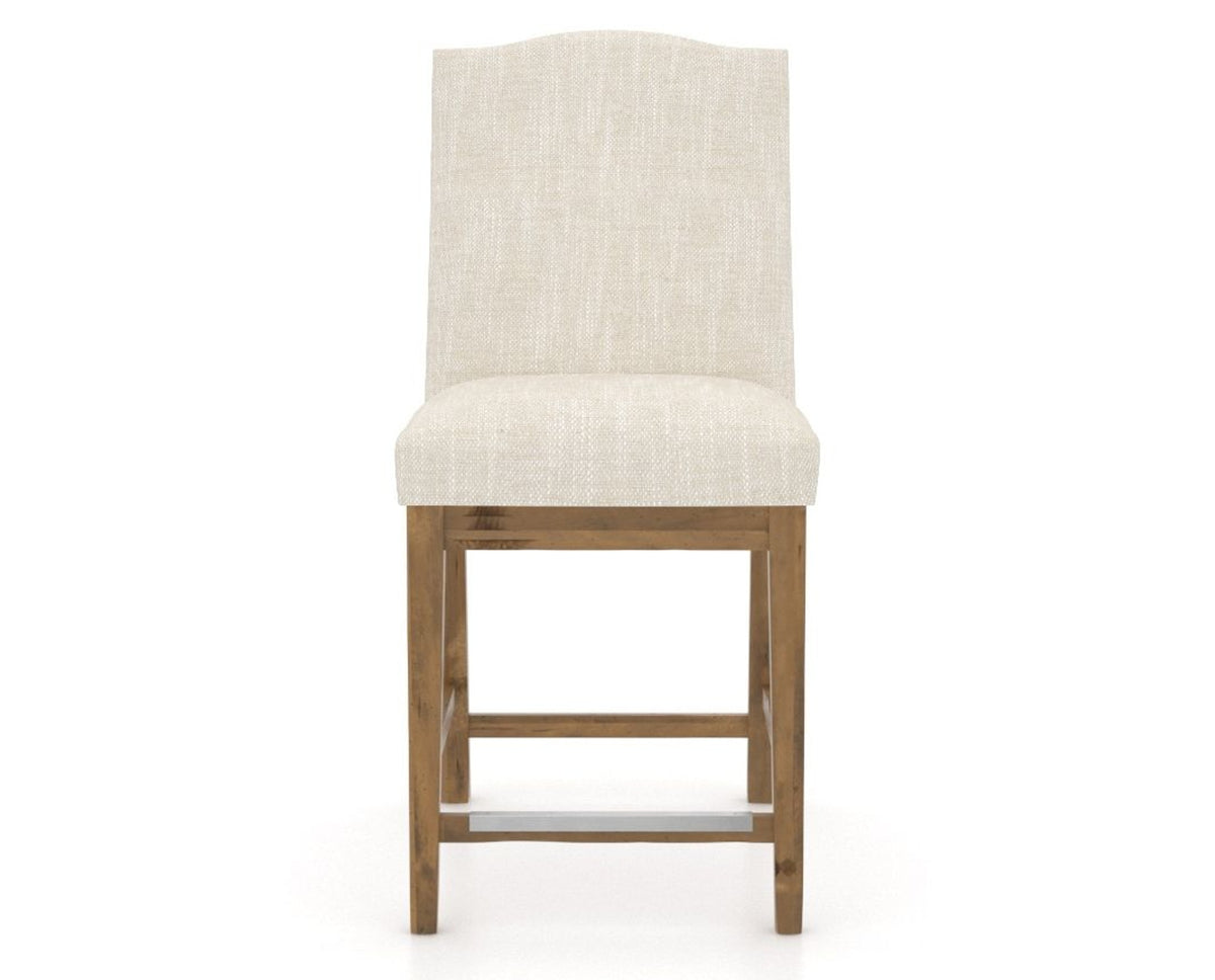 Canadel Champlain Upholstered Counter Stool 310A in FT InsideOut® and 03 Oak Washed, front view