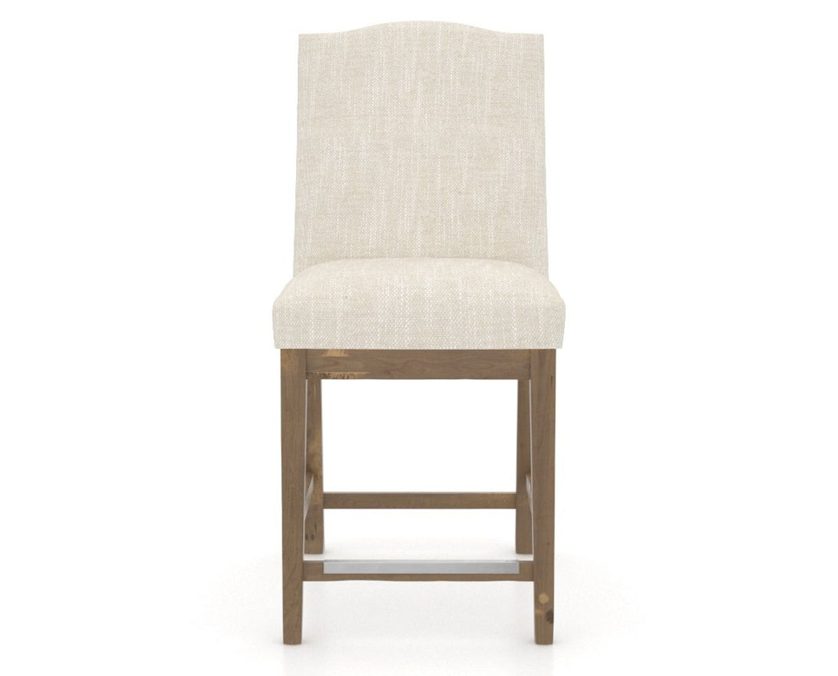 Canadel Champlain Upholstered Counter Stool 310A in FT InsideOut® and 25 Pecan Washed, front view