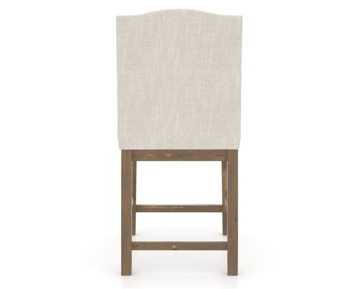 Canadel Champlain Upholstered Counter Stool 310A in FT InsideOut® and 25 Pecan Washed, back view