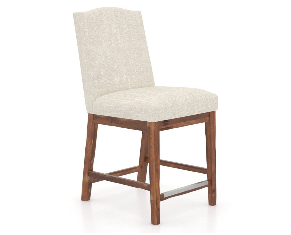 Canadel Champlain Upholstered Counter Stool 310A in FT InsideOut® and 33 Spice Washed, three-quarter view