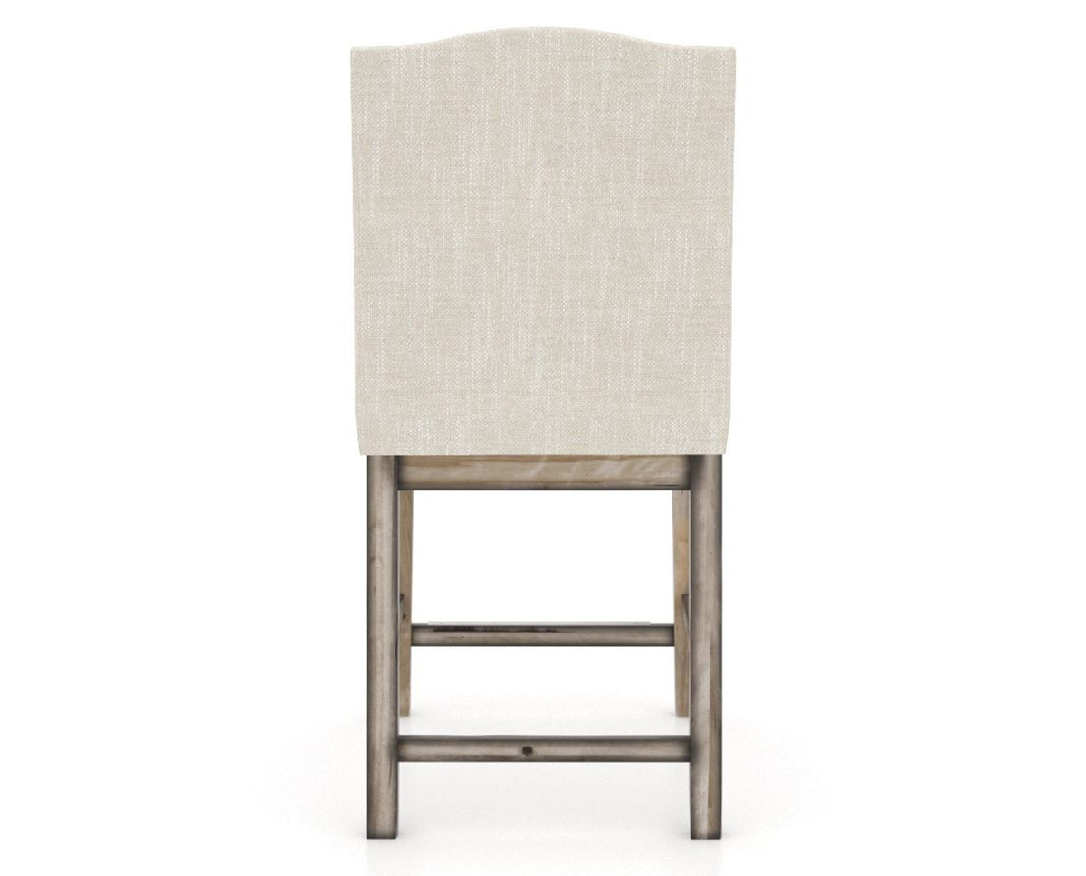 Canadel Champlain Upholstered Counter Stool 310A in FT InsideOut® and 72 Heritage Nature, back view