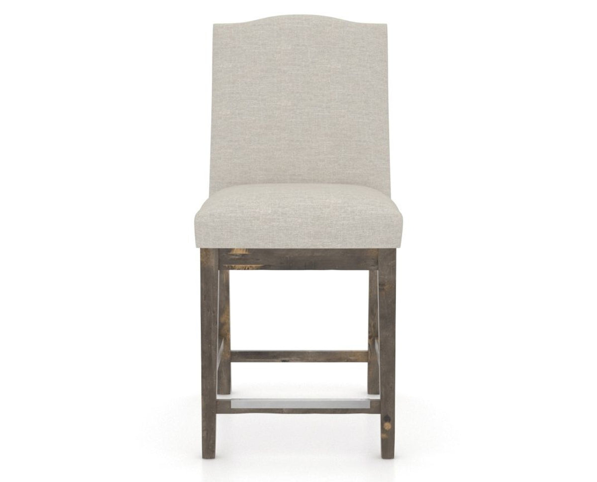 Canadel Champlain Upholstered Counter Stool 310A in TB Fabric and 08 Shadow, front view