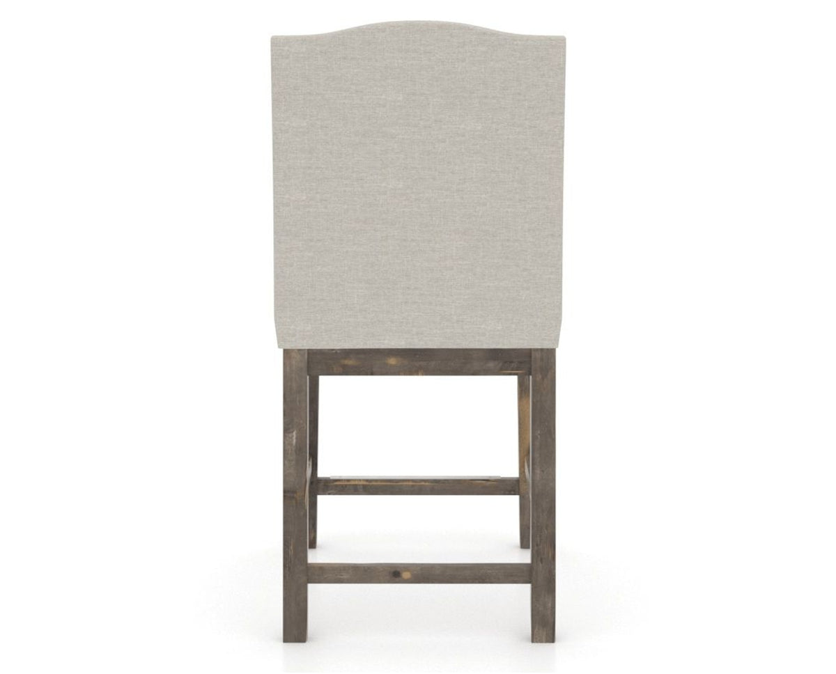Canadel Champlain Upholstered Counter Stool 310A in TB Fabric and 08 Shadow, back view