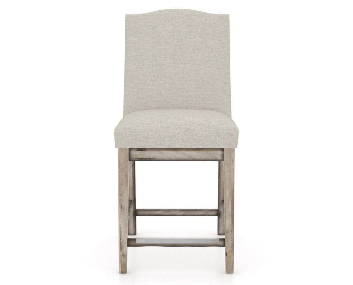 Canadel Champlain Upholstered Counter Stool 310A in TB Fabric and 72 Heritage Nature, front view