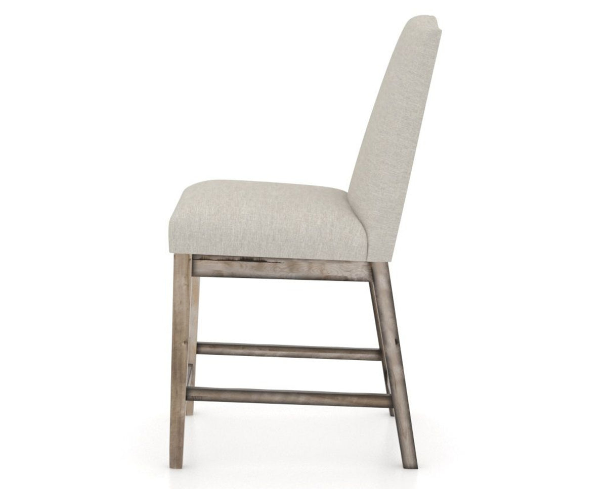 Canadel Champlain Upholstered Counter Stool 310A in TB Fabric and 72 Heritage Nature, side view