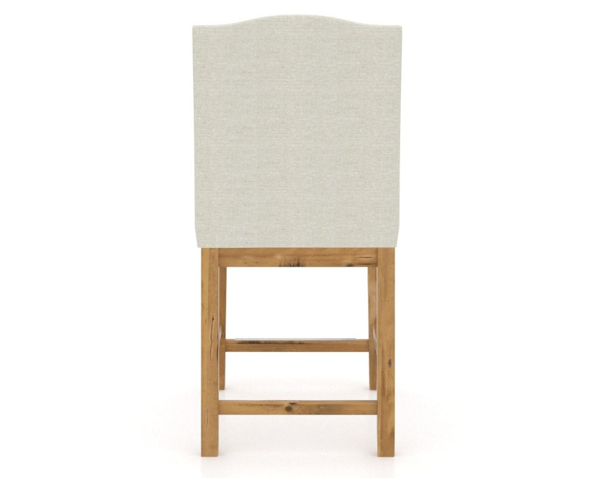 Canadel Champlain Upholstered Counter Stool 310A in TW Fabric and 01 Honey Washed, back view