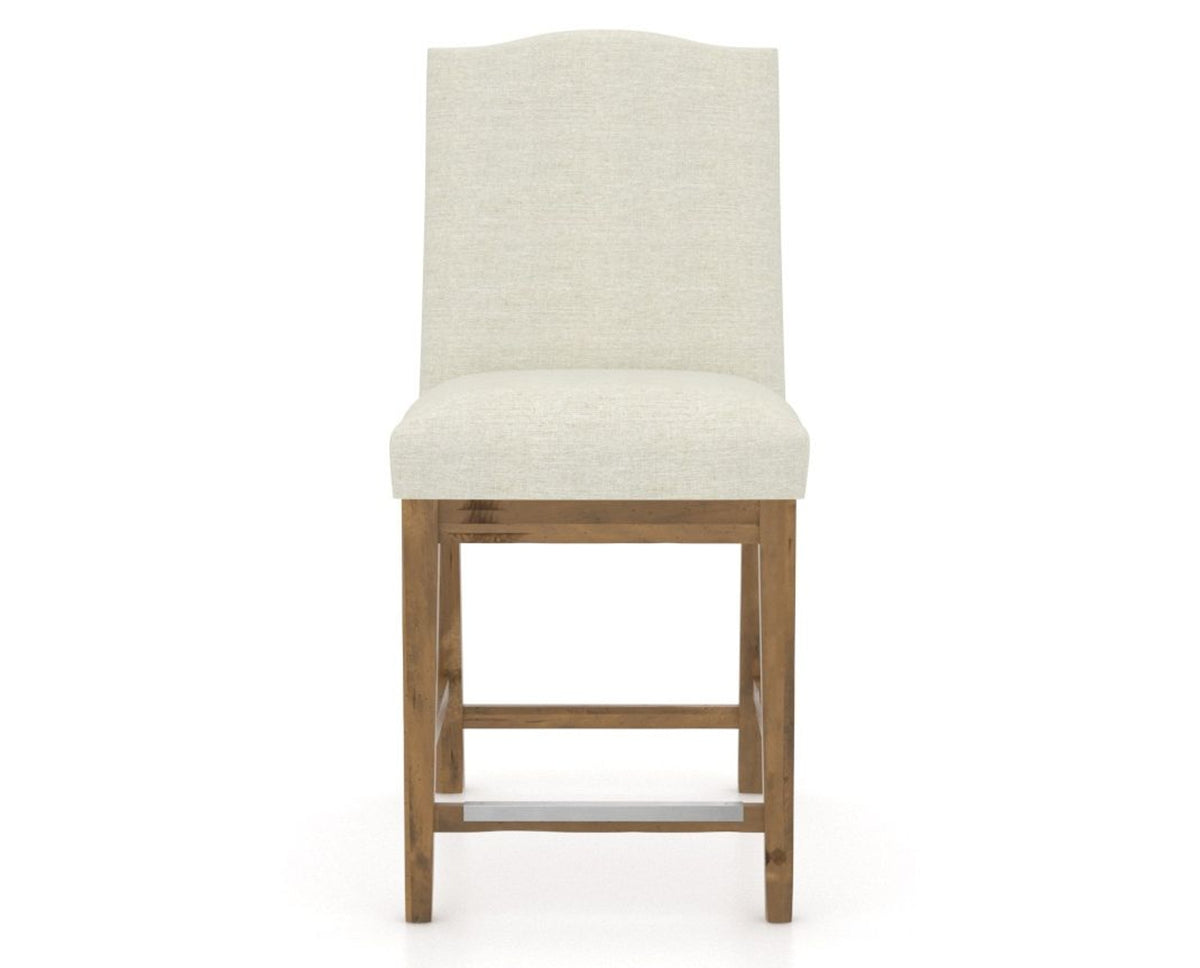 Canadel Champlain Upholstered Counter Stool 310A in Oak Washed & Fabric TW, front view