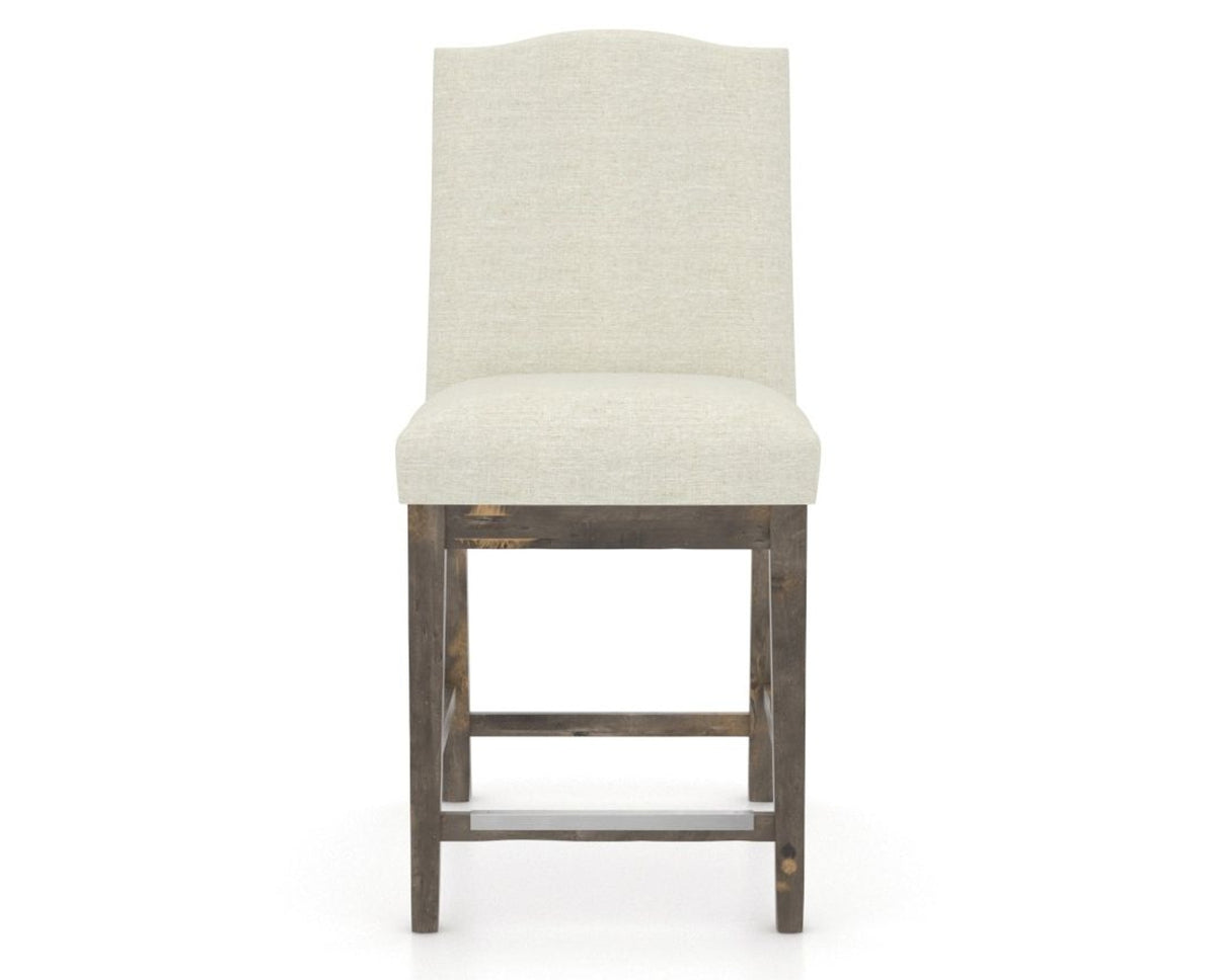 Canadel Champlain Upholstered Counter Stool 310A in TW Fabric and 08 Shadow, front view