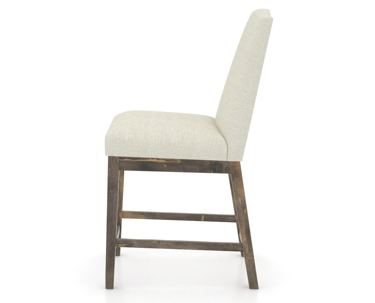 Canadel Champlain Upholstered Counter Stool 310A in TW Fabric and 08 Shadow, side view